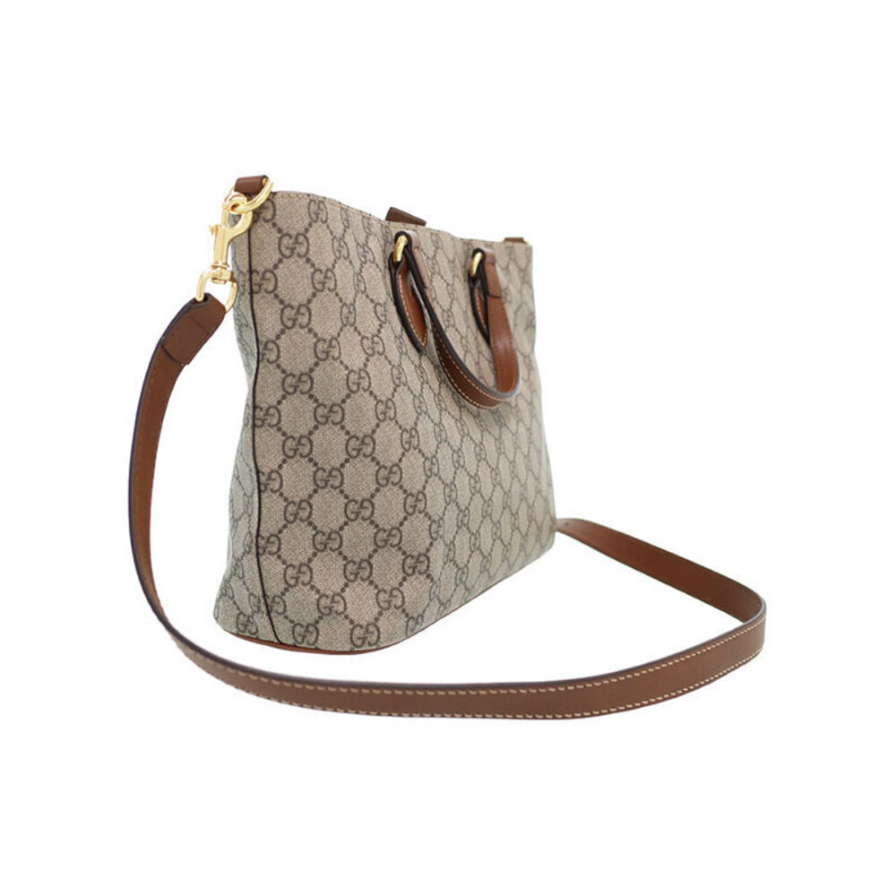 Gucci GG Tote brown signature Supreme monogram canvas 2way Bag GG